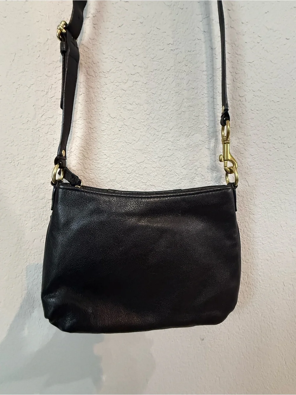 Coach Madison Leather Crossbody Bag Silver Hardware Purple Lining EUC